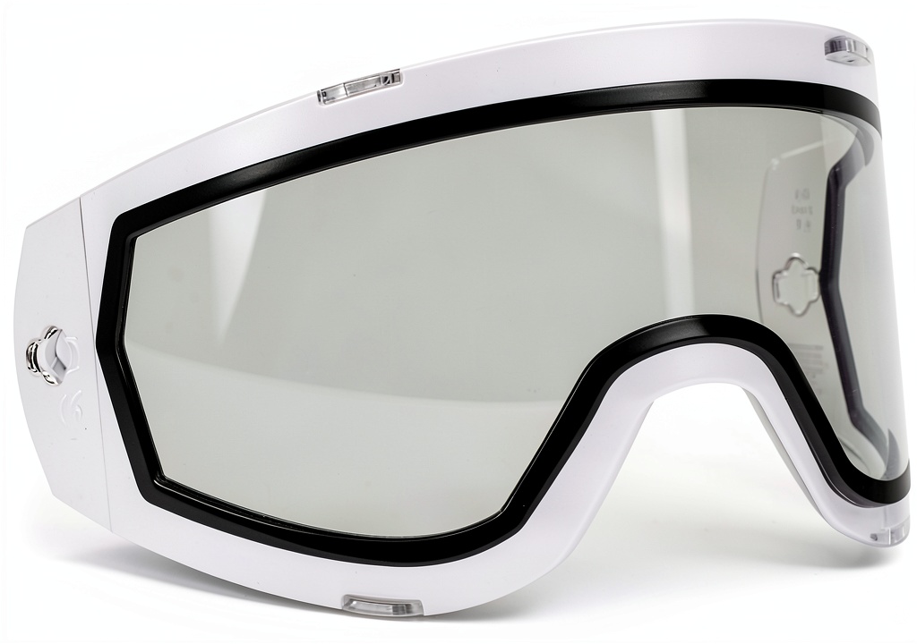 Installing HK Army Paintball HSTL Lens Replacement Optical Polycarbonate Anti-Fog on a wooden desk