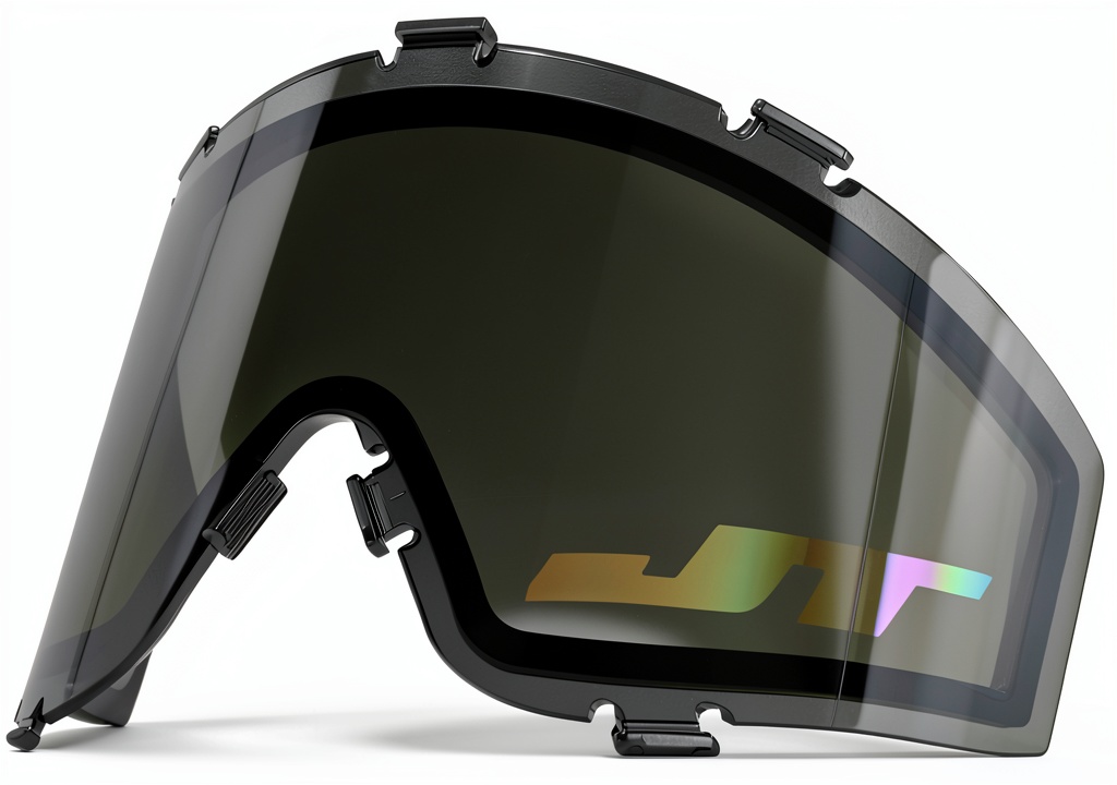 Installing Paintball Body Bags Kore Outdoor 23474 Lens for JT Spectra Goggle on a wooden desk