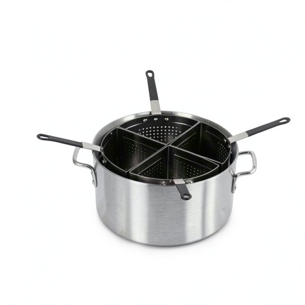 Pasta Pots LJLZXPBUS 20qt Aluminum Cooker with 4 Steel Insert Baskets-2