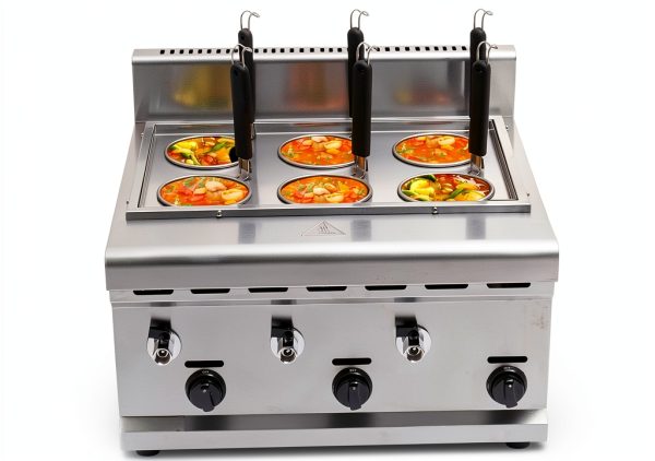Eapmic Gas 6-Hole Pasta Cooker Commercial LPG with 6 Baskets-0