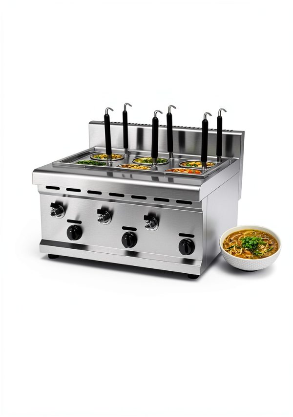 Commercial pasta cooker 6 baskets electric pasta pot/pasta cooker pasta machine oven pasta cooking tool dumplings with pasta strainer For home, restaurant, food stalls-3