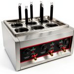 220V 6000W 6 Holes Noodles Cooker Machine Commercial Electric Pasta Cooker Pasta Cooking Tool with 6 Noodle Filter NO Plug-0