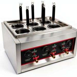 220V 6000W 6 Holes Noodles Cooker Machine Commercial Electric Pasta Cooker Pasta Cooking Tool with 6 Noodle Filter NO Plug-0