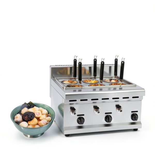 Eapmic Gas 6-Hole Pasta Cooker Commercial LPG with 6 Baskets-1