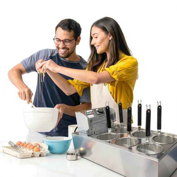 110V Commercial Pasta Cooker 6 Holes 1500W Electric Noodle Cooking Machine, 50-110? Stainless Steel Noodle Cooker Machine for Cafeterias, Restaurants, Food Stalls and More-7