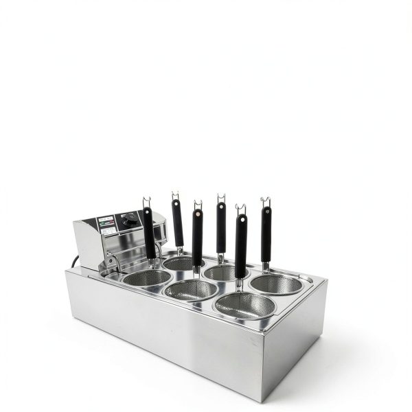 110V Commercial Pasta Cooker 6 Holes 1500W Electric Noodle Cooking Machine, 50-110? Stainless Steel Noodle Cooker Machine for Cafeterias, Restaurants, Food Stalls and More-3