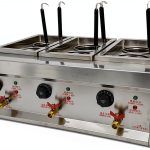 220V 6000W 6 Holes Noodles Cooker Machine Table Top Commercial Electric Pasta Cooker Pasta Cooking Tool with 6 Noodle Filter NO Plug-0
