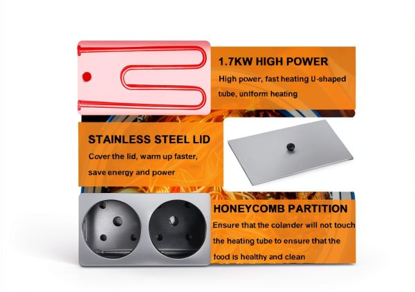 Commercial Pasta Cooker JIAWANSHUN 2‑Hole Stainless Steel Noodle-7