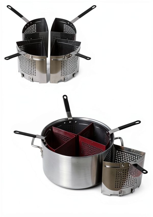 Pasta Pots LJLZXPBUS 20qt Aluminum Cooker with 4 Steel Insert Baskets-3