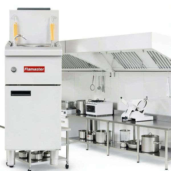 Commercial Gas Pasta Cooker with 6 baskets Natural Gas Noodle Cooking Boiler with Precise Temperature Control（86°F-257°F）Auto Gas Shut-off for Restaurant Buffet, Food Truck- 122000 BTU-6