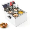 Electric Noodle Cooker 4 Holes Cooking Machine, Stainless Steel Electric Pasta Cooker with 4 Strainer Baskets, Temperature Adjustable Boiler for Spaghetti Macaroni, Ramen, 110V 3.5KW US plug-4