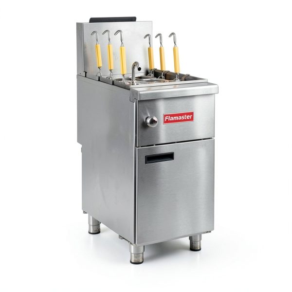 Commercial Gas Pasta Cooker with 6 baskets Natural Gas Noodle Cooking Boiler with Precise Temperature Control（86°F-257°F）Auto Gas Shut-off for Restaurant Buffet, Food Truck- 122000 BTU-2