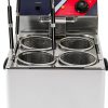 Electric Noodle Cooker 4 Holes Cooking Machine, Stainless Steel Electric Pasta Cooker with 4 Strainer Baskets, Temperature Adjustable Boiler for Spaghetti Macaroni, Ramen, 110V 3.5KW US plug-0