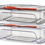 Stackable Microwave Pasta Cooker 2PCS Strainer Lid and Fork BPA Free-0