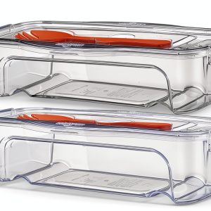 Stackable Microwave Pasta Cooker 2PCS Strainer Lid and Fork BPA Free-0