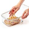 Stackable Microwave Pasta Cooker 2PCS Strainer Lid and Fork BPA Free-5