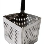 5 Quart Pasta Strainer Basket Insert with Mesh Deep Perforated Stainless Steel Blanching Basket for Boiling Noodles and Vegetables-0