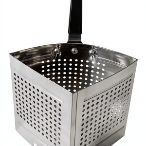 5 Quart Pasta Strainer Basket Insert with Mesh Deep Perforated Stainless Steel Blanching Basket for Boiling Noodles and Vegetables-0