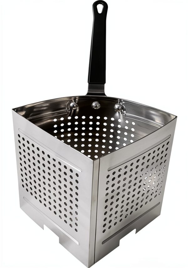 5 Quart Pasta Strainer Basket Insert with Mesh Deep Perforated Stainless Steel Blanching Basket for Boiling Noodles and Vegetables-0