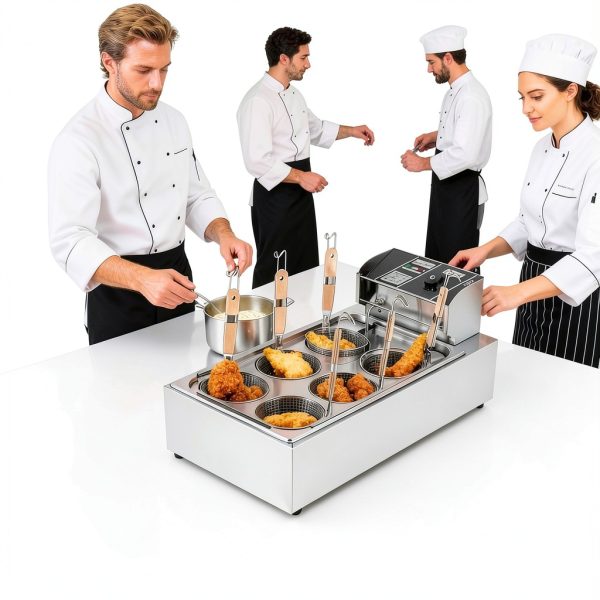 Commercial Electric Pasta Cooker with 6 Baskets, Stainless Steel,-5