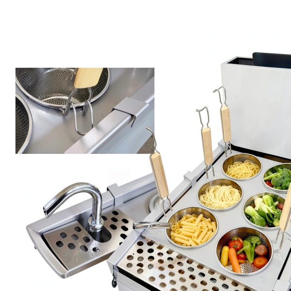 Commercial Gas Pasta Cooker with 6 baskets Natural Gas Noodle Cooking Boiler with Precise Temperature Control（86°F-257°F）Auto Gas Shut-off for Restaurant Buffet, Food Truck- 122000 BTU-4