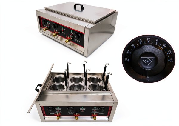 220V Commercial Pasta Cooker with 6 Noodle Filter Electric Pasta Cooking Machine Multifunctional Pasta Warmer Noodles Cooker 6KW for Cooking Dumplings NoodlesVegetables 30-110℃-5