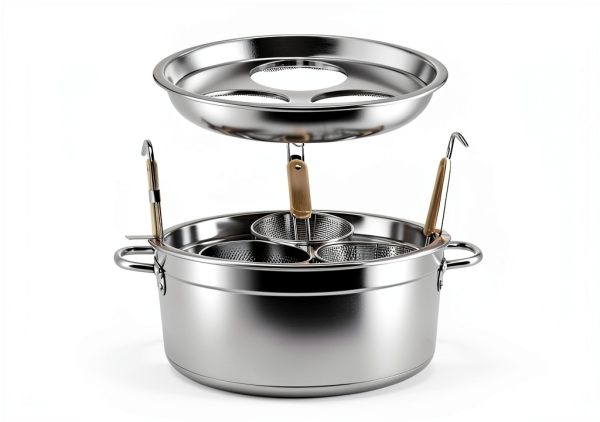 Stainless Steel Pasta Pot with Strainer Baskets, CWTRLPC Commercial-1