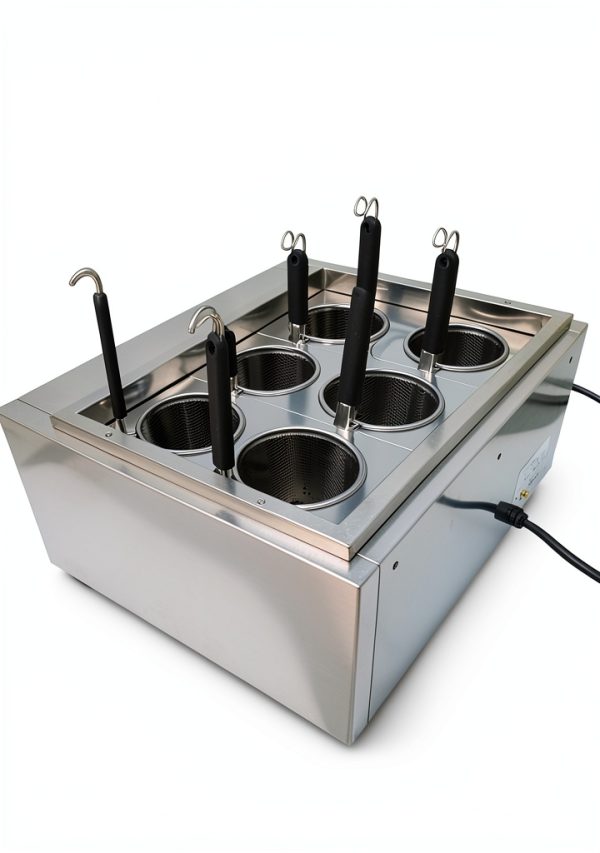 220V Commercial Pasta Cooker with 6 Noodle Filter Electric Pasta Cooking Machine Multifunctional Pasta Warmer Noodles Cooker 6KW for Cooking Dumplings NoodlesVegetables 30-110℃-1