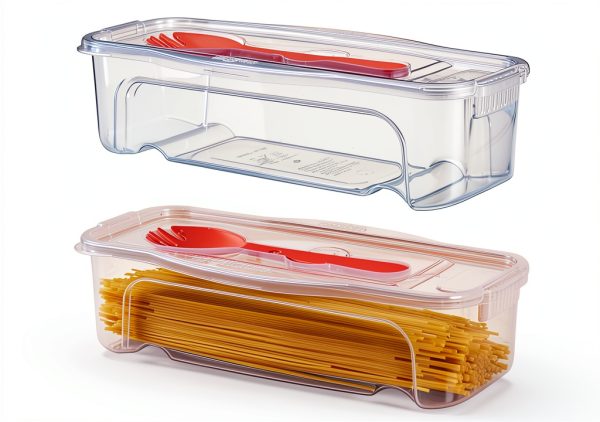 Microwave Pasta Cooker sdybjml 2-Piece Stackable Set White Plastic-2