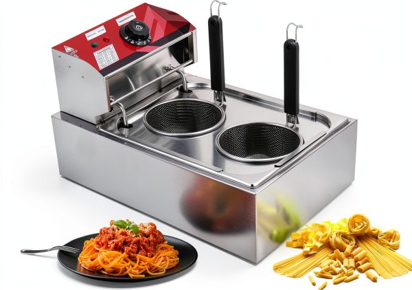 JIAWANSHUN Commercial Pasta Cooker with Adjustable Temp, Stainless-0